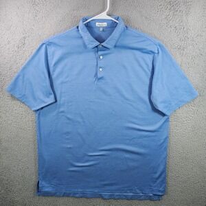 Peter Millar Mens Blue Geometric Print Short Sleeve‎ Polo Shirt XXL
